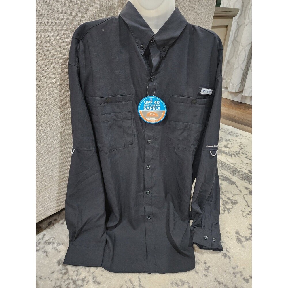 PFG Columbia Big And Tall PFG Men's Tamiami II Long Sleeve Shirt LT Omni Wick